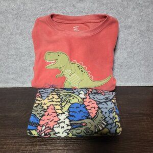 EUC Carter' Boys Warm Fleece Dinosaur PJ Pajama Set & Pants Size 8